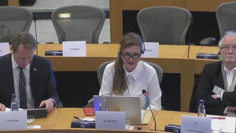 Maria Pastor reclama al Parlament Europeu mesures urgents per agilitzar els desallotjaments per motius delictius