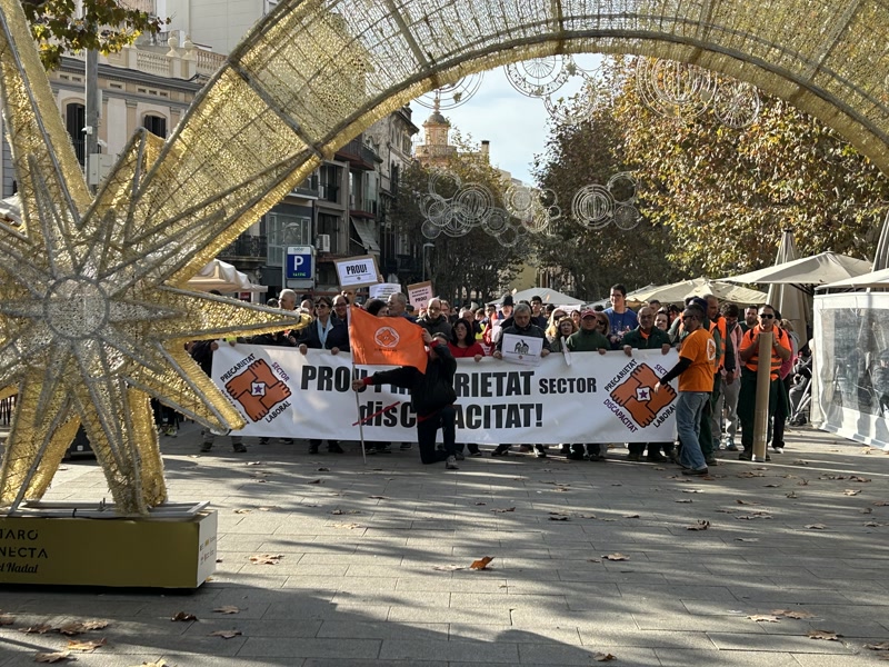 <strong>Unes 300 persones es manifesten pels drets en el sector de la discapacitat</strong>