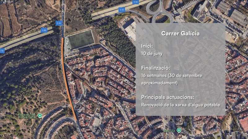 Obres al carrer Galícia.