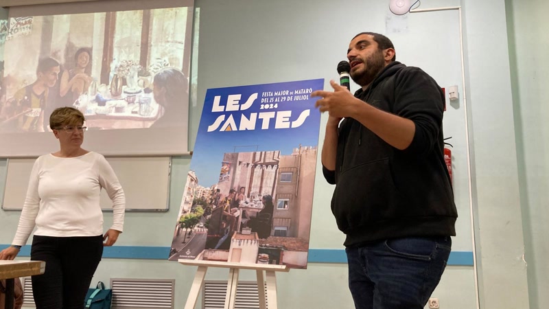 Aix&iacute; &eacute;s el cartell de Les Santes 2024: una fotografia del mural de Mohamed L&rsquo;Ghacham