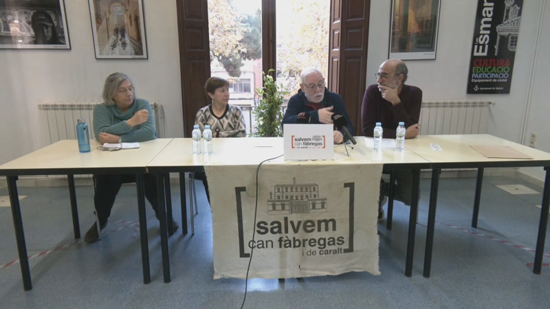 Una roda de premsa de la plataforma Salvem Can Fàbregas.