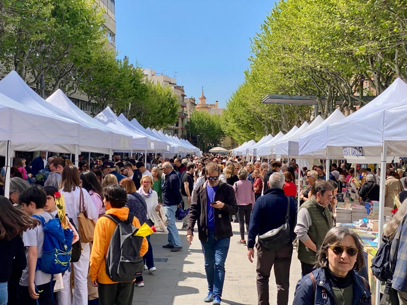 El sol fa brillar el mat&iacute; de la diada de Sant Jordi a Matar&oacute;