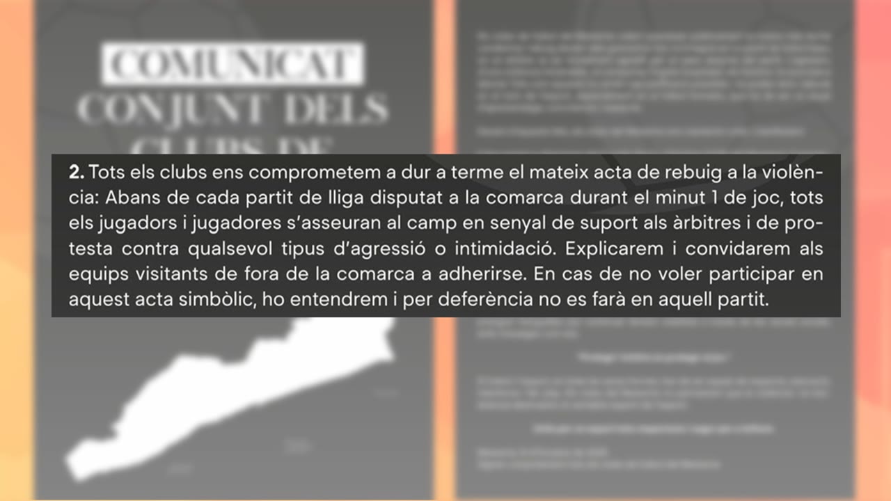 <p>Els clubs de futbol del Maresme s’uneixen per condemnar l’agressió a un àrbitre al Masnou</p>