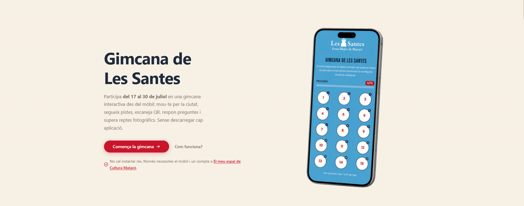 <p>Les Santes estrenen una gimcana digital i presencial amb 15 reptes per a tota la família</p>