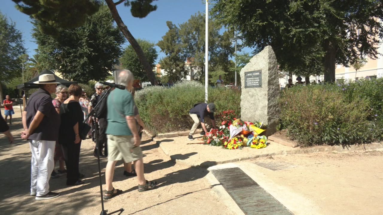 <p>L'ofrena floral de l'11 de setembre aplega entitats, sindicats i partits polítics a Mataró</p>